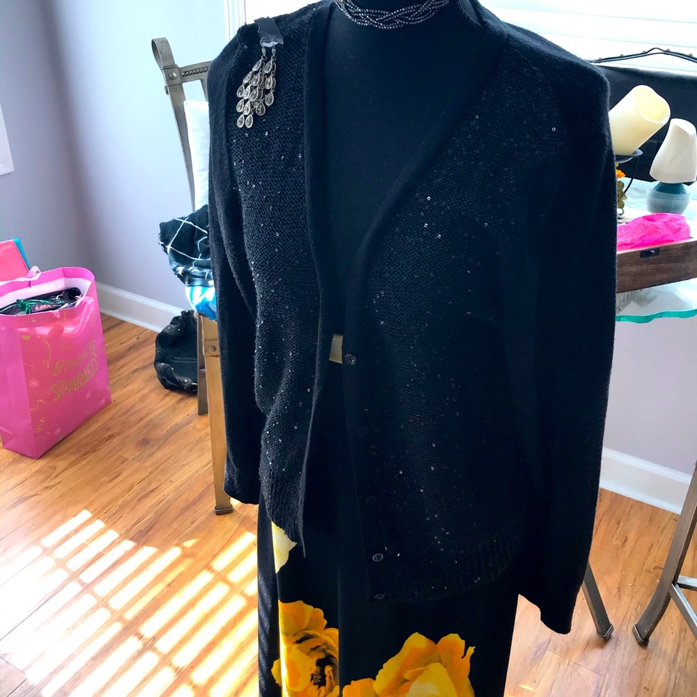 Button up sequin sweater